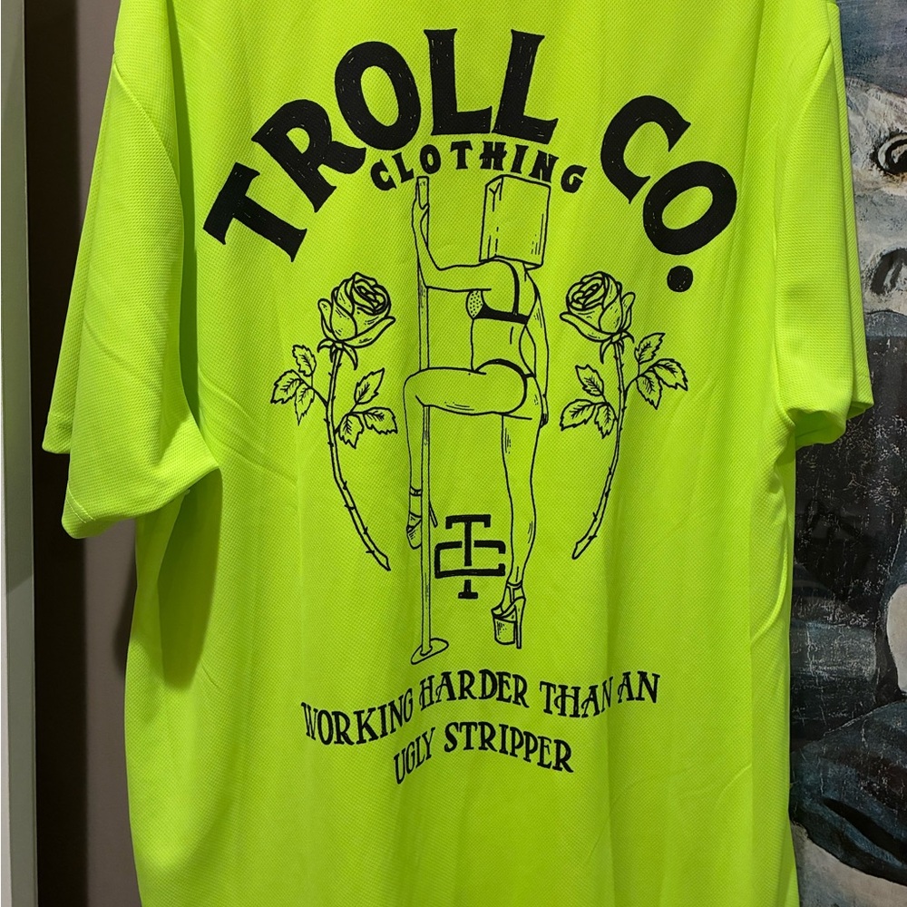 Trolls Bright lime lightweight shirt, polyester
